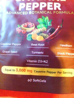 CAYENNE PEPPER 3000 MG - HEALTHY BLOOD CIRCULATION
